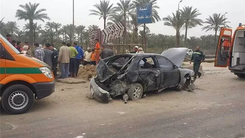 بالأسماء إصابة 6 أشخاص في حادث تصادم علي الطريق الدولي بالدقهلية