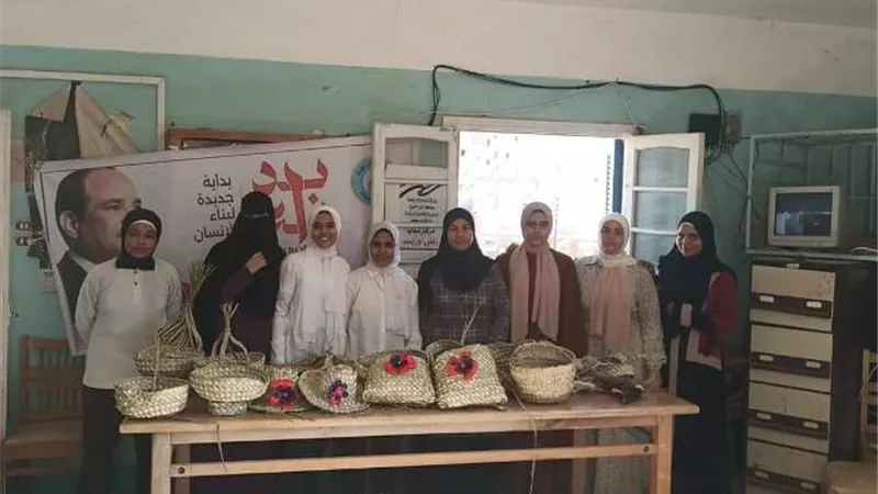 منتجات الخوص فى ختام ورش تدريب «علمني حرفة» بمركز شباب زغلول