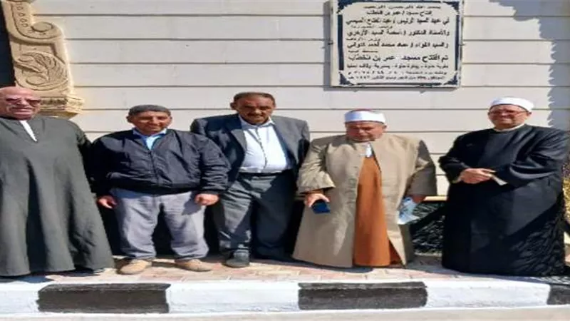 افتتاح مسجد عمر بن الخطاب بقرية حلوة بمطاى