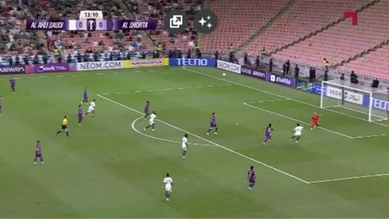 شاهد.. أهلي جده يتقدم علي الشرطة العراقى 1/2 فى الشوط الاول