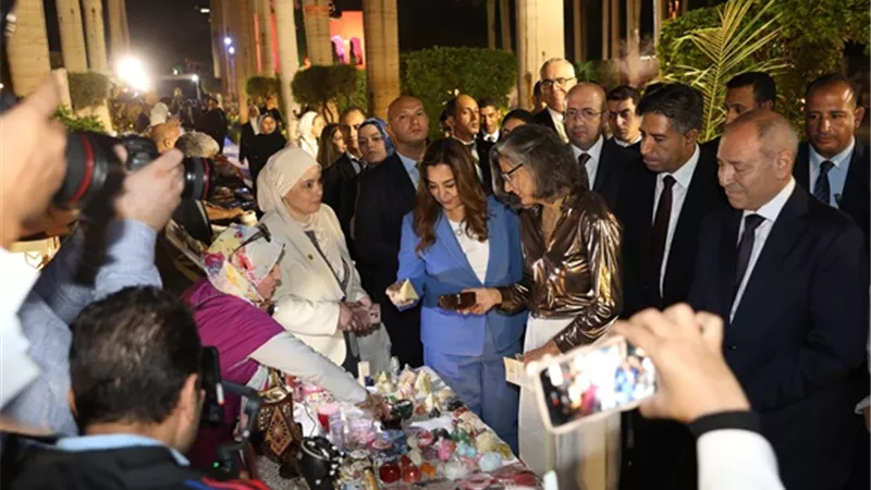 منال عوض و الشربيني وصابر ووكيل الأمين العام للأمم المتحدة يفتتحون حديقة الأندلس الأثرية بعد تطويرها