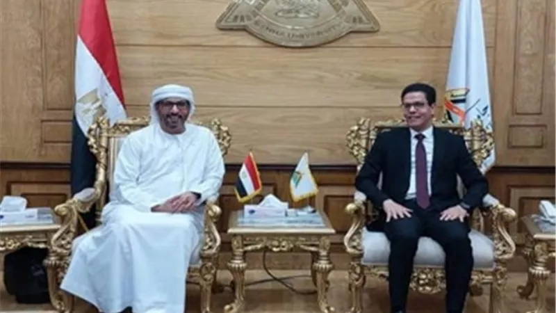 رئيس جامعة بنها يستقبل وفد 
