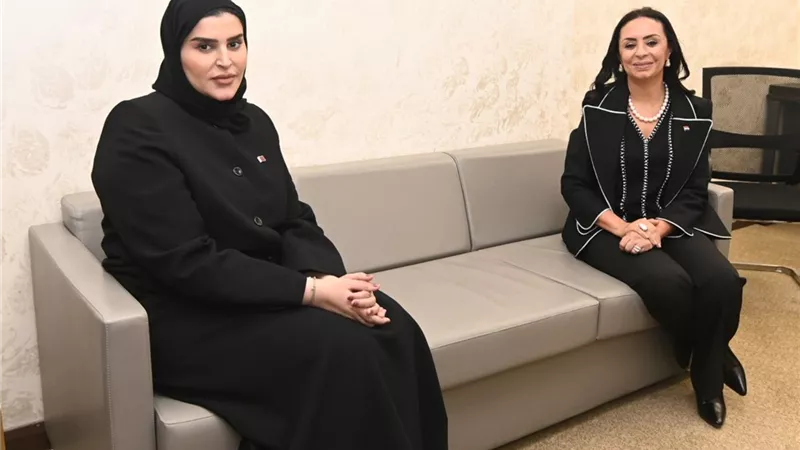 مايا مرسي ووزيرة التنمية الاجتماعية بدولة قطر تبحثان التعاون