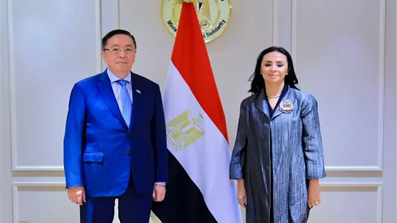 وزيرة التضامن وسفير كازاخستان يبحثان تعزيز التعاون المشترك