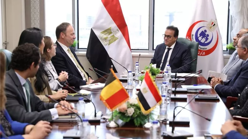 وزير الصحةيستقبل سفير بلجيكا لبحث التعاون المشترك في القطاع الصحي