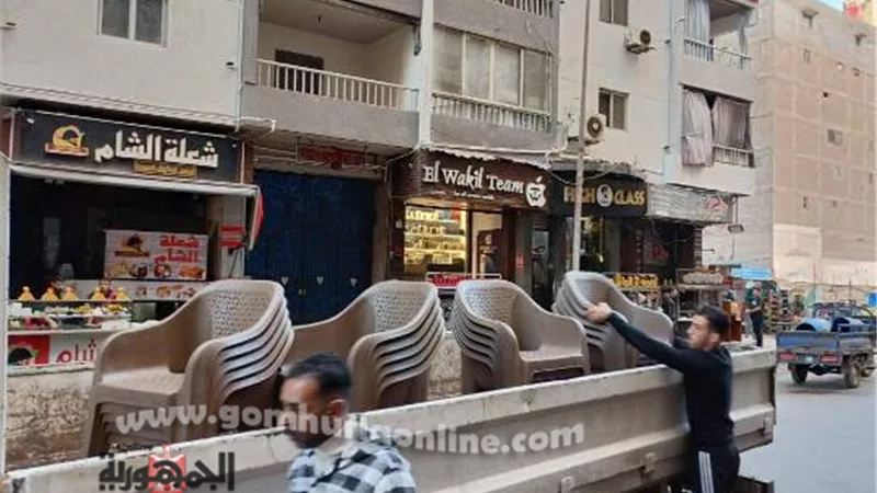 منع تجاوزات المحال والمقاهى بثان المنتزة