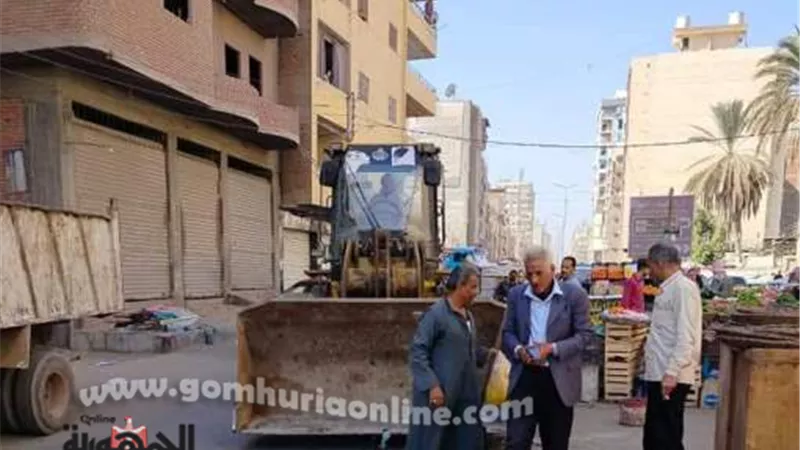 رئيس مدينةالزقازيق يتابع اعمال الورديةالثانيةلأعمال النظافةالعامة