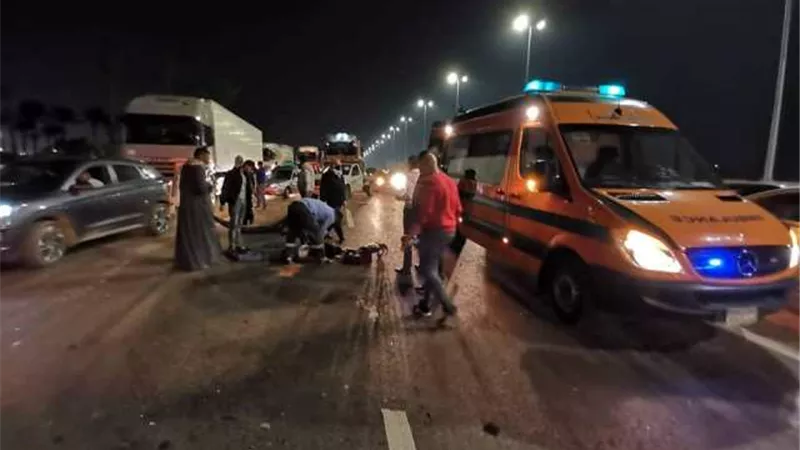 حادث مأساوي يسفر عن مصرع شخصين وإصابة 16 آخرين بطريق قرية السوالم بدمياط