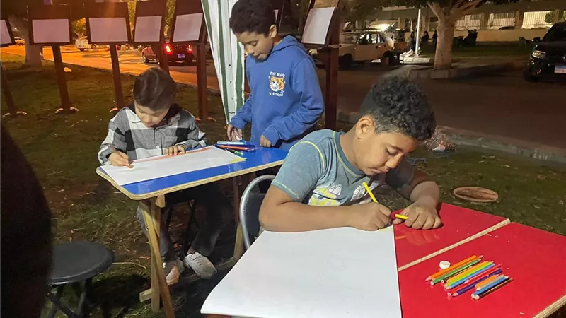 مبادرة لتعليم الاطفال فنون الرسم بحدائق الاسماعيلية