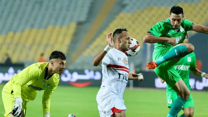 المصرى البورسعيدى يضرب الزمالك بهدف دون رد فى الشوط الأول