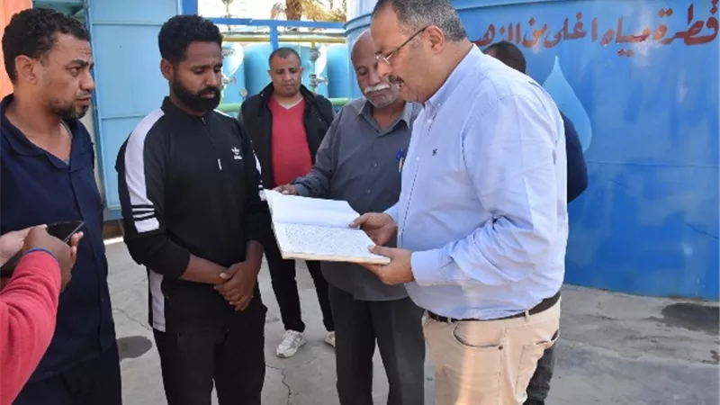 رئيس مياه الأقصر يتفقد محطة معالجة صرف صحى الدبابية