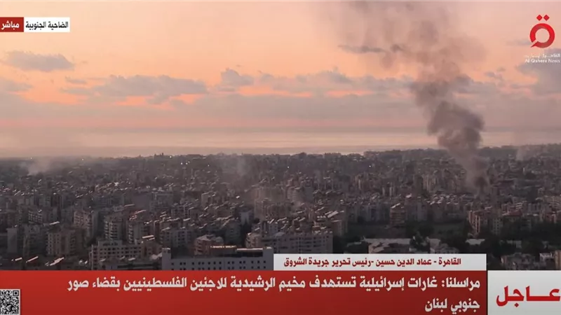 غارات إسرائيلية تستهدف مخيم للاجئين الفلسطينيين في صور