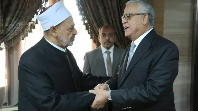 شيخ الأزهر يستقبل المستشار حنفي الجبالي رئيس مجلس النواب
