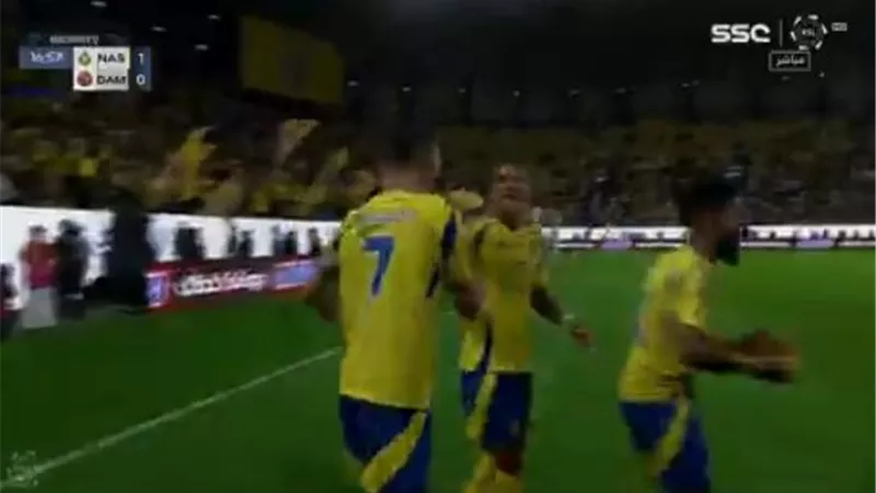 شاهد.. النصر يتقدم على ضمك بهدف رونالدو فى الشوط لاول