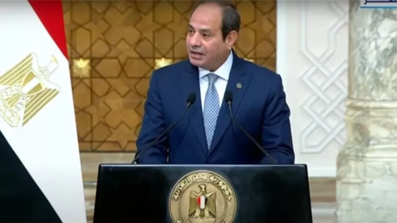 مؤتمر صحفي مشترك بين الرئيس السيسي ونظيره الجابوني بقصر الاتحادية