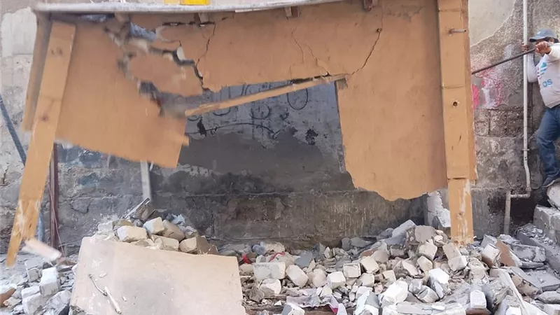 ازالة بناء مخالف بعقار بنجع العرب غرب الاسكندرية
