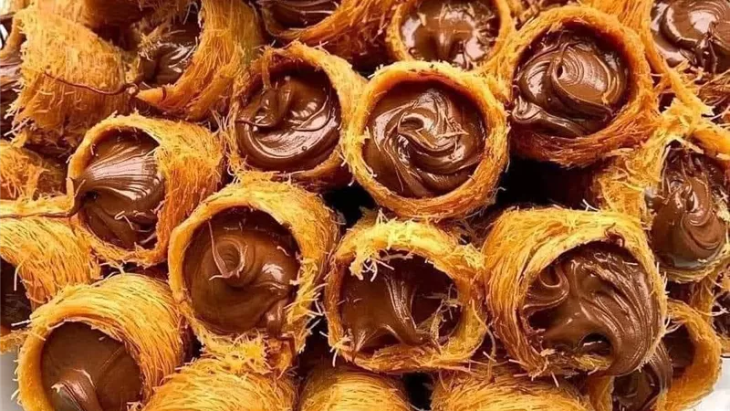 اصابع الكنافة بالنوتيلا على اصولها