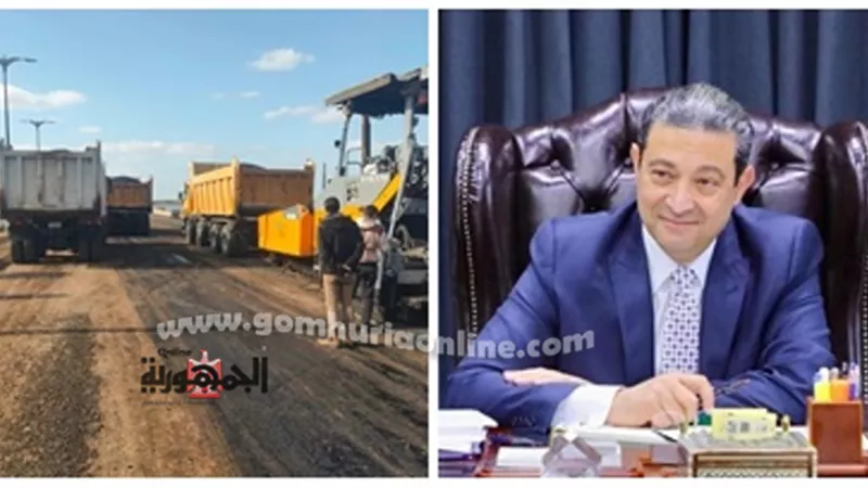 إستكمال أعمال رصف مدخل دمياط بشطا