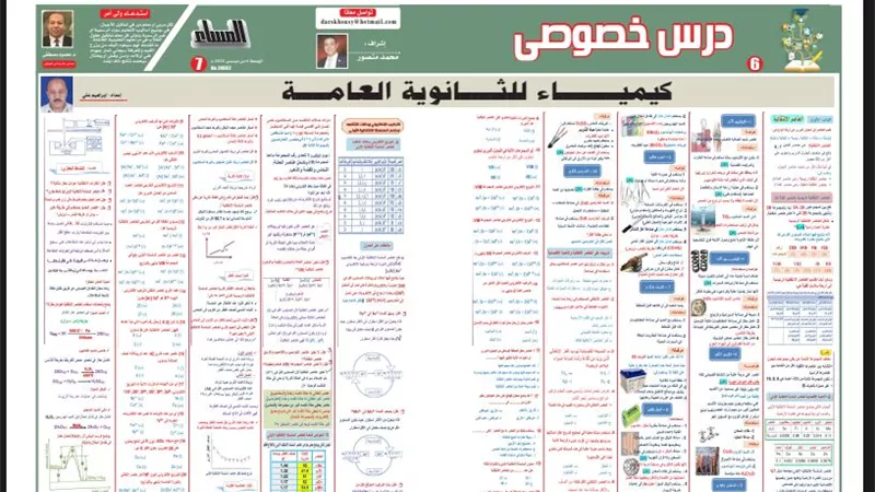 روشتة التفوق في الكيمياء للثانوية العامة 2025