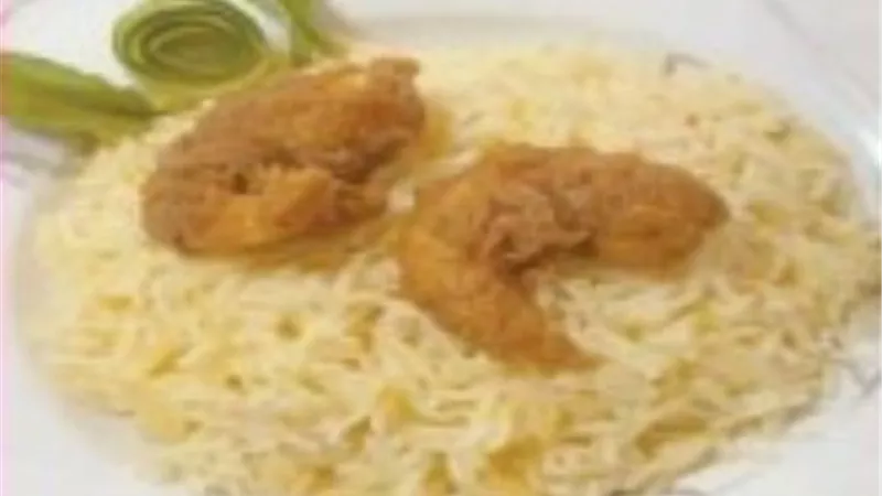 الجمبري المقرمش مع الأرز البسمتي