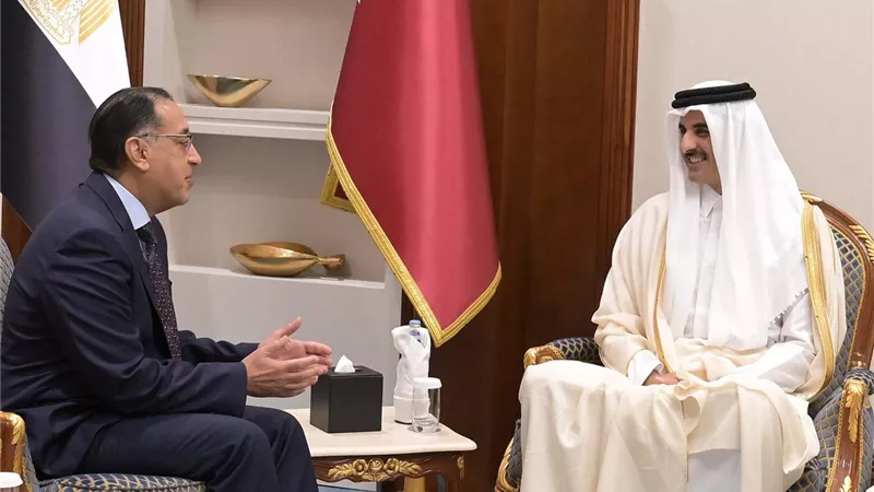 أمير دولة قطر يستقبل رئيس الوزراء