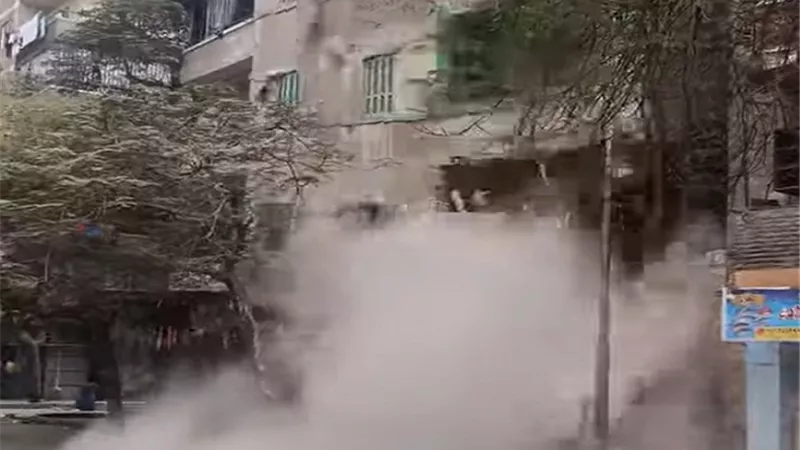 انهيار عقار سكني مكون من 5 طوابق بمنطقة مصر القديمة