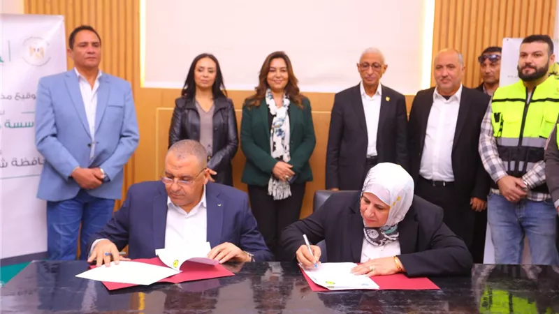 وزيرة التضامن تشهد توقيع بروتوكول تعاون لإنشاء محطة تحلية مياه الشرب بشمال سيناء