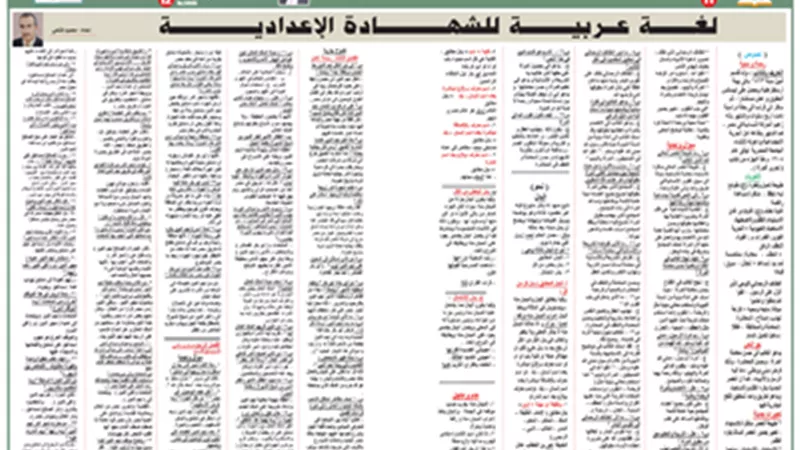 مراجعة نهائية هامة في اللغة العربية للشهادة الإعدادية 2025