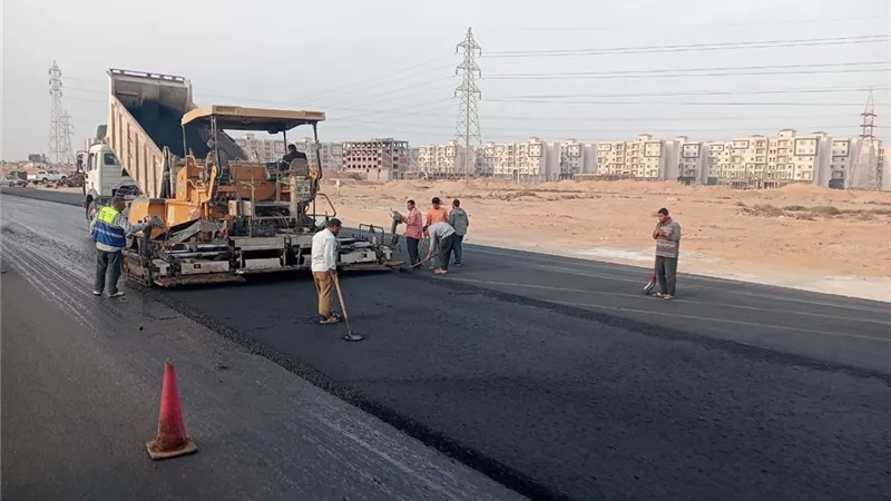 استكمال تطوير ورصف طريق بلبيس العاشر من رمضان