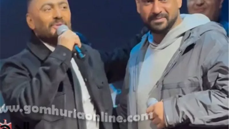 تامر حسني وآدم يشعلان حماس الجمهور بحفلهما بموسم الكويت