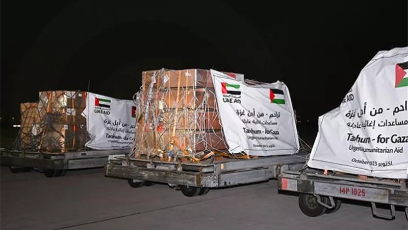 3 قوافل مساعدات إماراتية تصل قطاع غزة