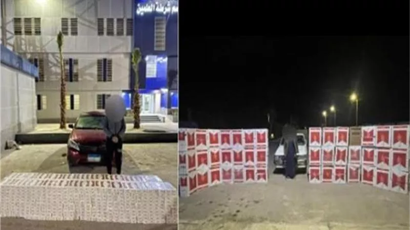 القبض على عامل بـ 27 ألف علبة سجائر مجهولة المصدر بمطروح