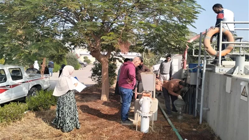 رفع عينات من محطات معالجة الصرف الصحي ببني سويف.