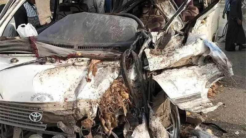 مصرع شخص واصابة 9 في حادث تصادم سيارة ميكروباص ونقل بأسيوط