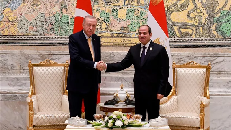 الرئيس السيسي يلتقي نظيره التركي على هامش قمة الدول الثماني النامية