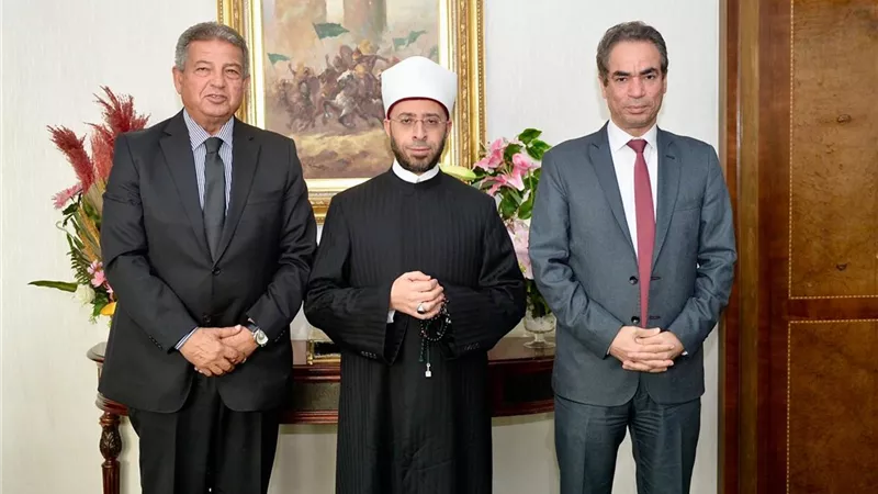 رئيس الأعلى للإعلام يستقبل وزير الأوقاف بحضور رئيس الوطنية للإعلام