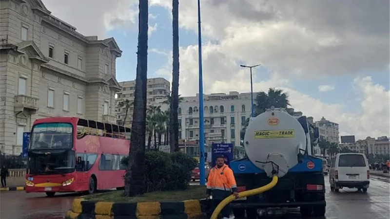 لليوم الرابع امطارغيرمسبوقه على الاسكندرية