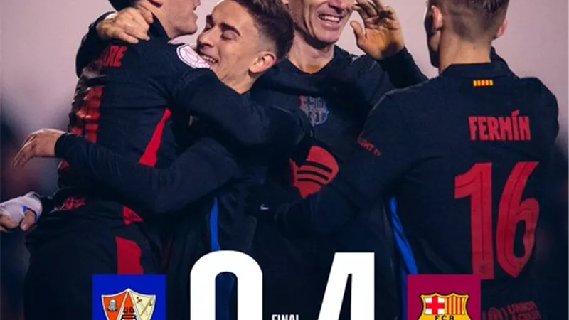 برشلونة يكتسح بارباسترو برباعية ويتأهل لدور الـ 16 بكأس ملك إسبانيا