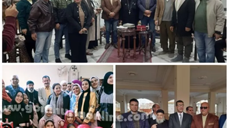 القيادات التنفيذية بقويسنا يهنئون الأقباط بعيد الميلاد المجيد