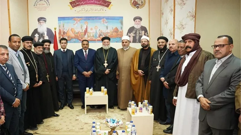 محافظ مطروح وقيادات المحافظة في زيارة لكنيسة لسيدة العذراء مريم