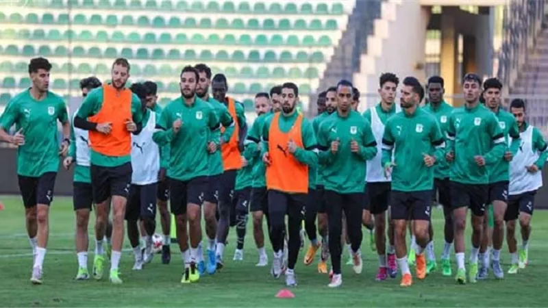المصري يؤدي مرانه الرئيسي على ملعب المباراة استعدادا لأنيمبا