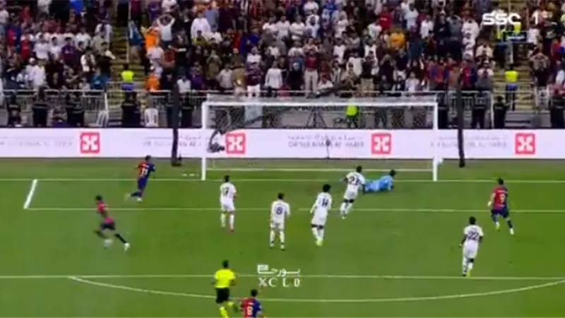 شاهد.. هدف لامين يامال فى شباك ريال مدريد بنهائى السوبر الإسباني