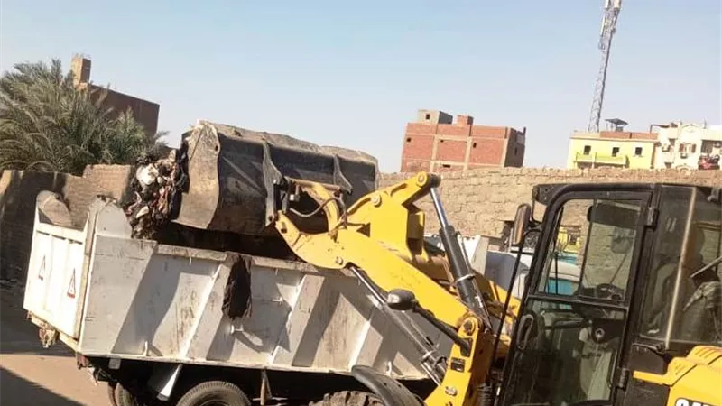 زيادة أعمال النظافة العامة ورفع الإشغالات وزراعة الأشجار باسوان