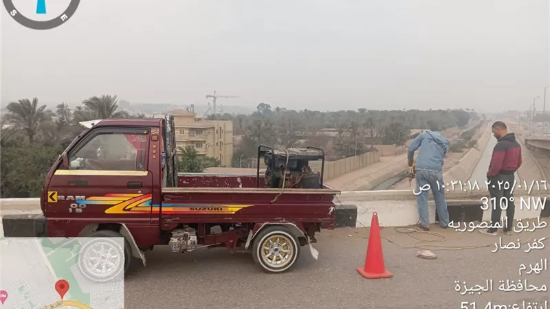 تدعيم مطلع الطريق الدائري بالمنصورية بالأسوار الخرسانية