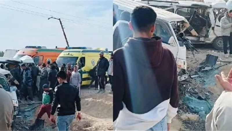 إصابة 27 شخصا في تصادم ميكروباصين ببني سويف