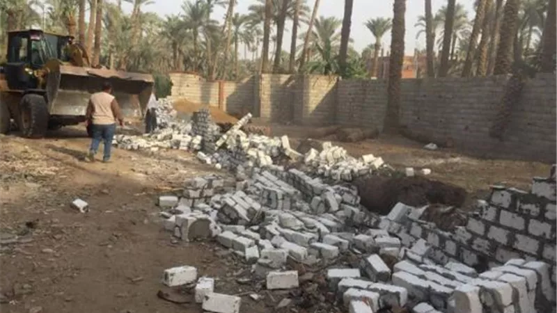 مديرية الزراعه بالجيزة تشن حملات ازاله تعديات علي الأراضى الزراعية