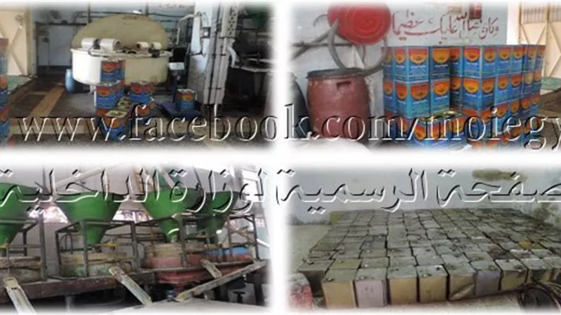 ضبط مصنعين بدون ترخيص لإنتاج السلع الغذائية مجهولة المصدر