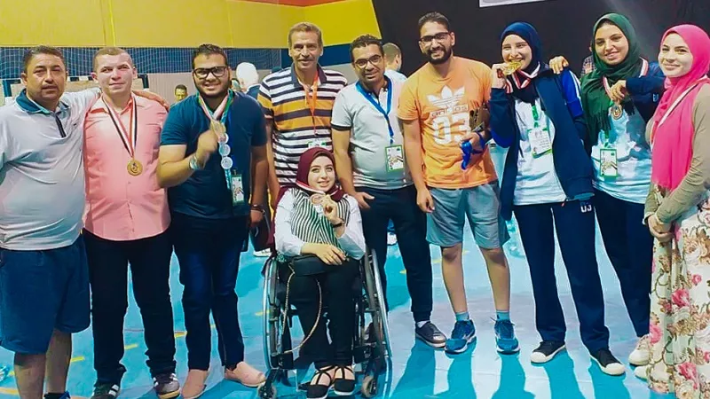 ميداليات حصاد جامعة بني سويف في أسبوع شباب متحدى الاعاقه