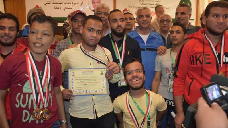 جامعة السادات تحصد ثلاث ذهبيات في اسبوع الجامعات لمتحدي الاعاقة ..صور