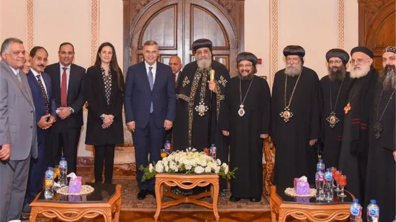 احمد خالد يلتقى البابا تواضروس ببطريركية الاسكندرية للتهنئة بعيد الغطاس